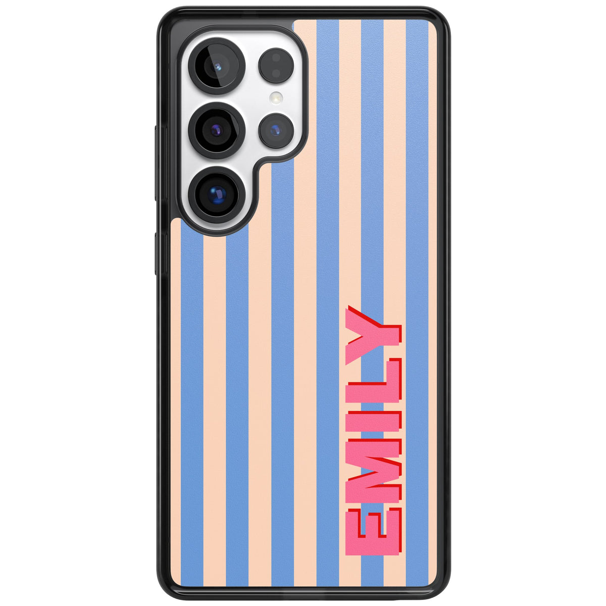 Personalised Coastal Stripe Samsung S25 Ultra / Samsung S26 Ultra Impact Black Phone Case front