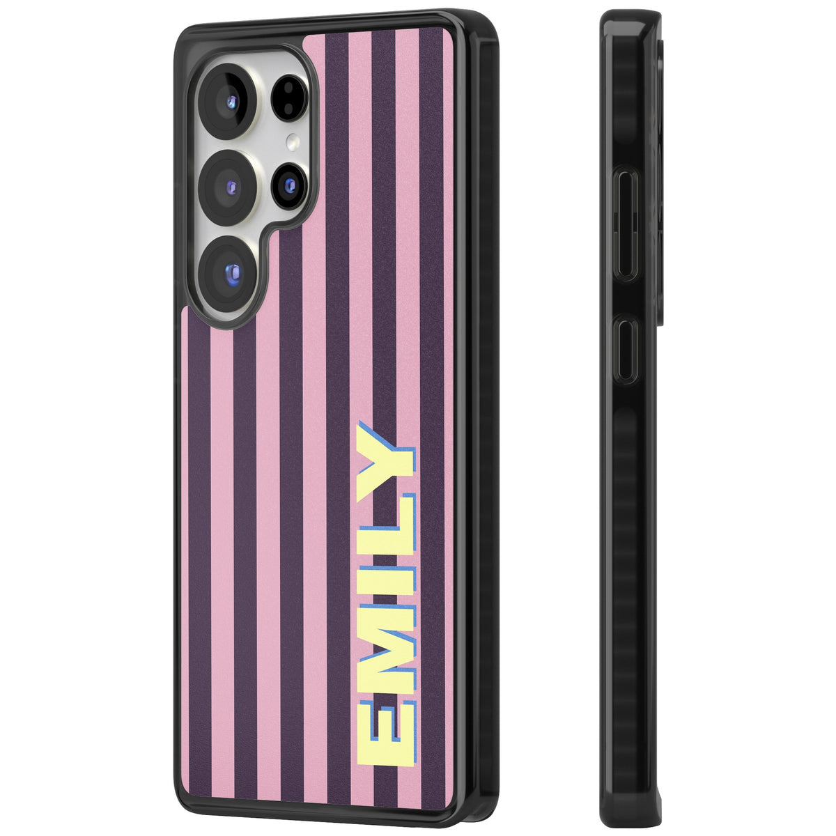 Personalised Lebanese Stripe Samsung S25 Ultra / Samsung S26 Ultra Impact Black Phone Case side