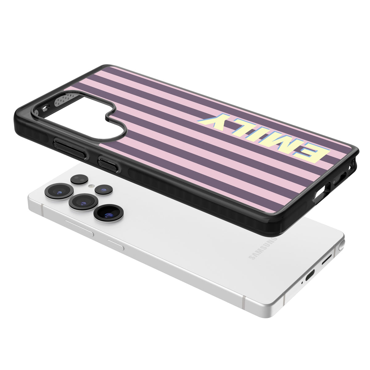 Personalised Lebanese Stripe Samsung S25 Ultra / Samsung S26 Ultra Impact Black Phone Case angled