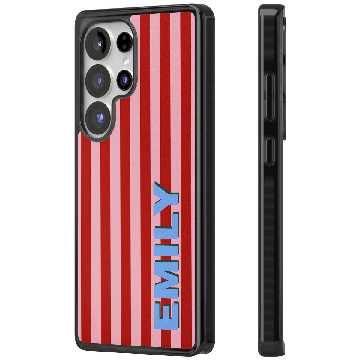 Personalised Market Stripe Samsung S25 Ultra / Samsung S26 Ultra Impact Black Phone Case side