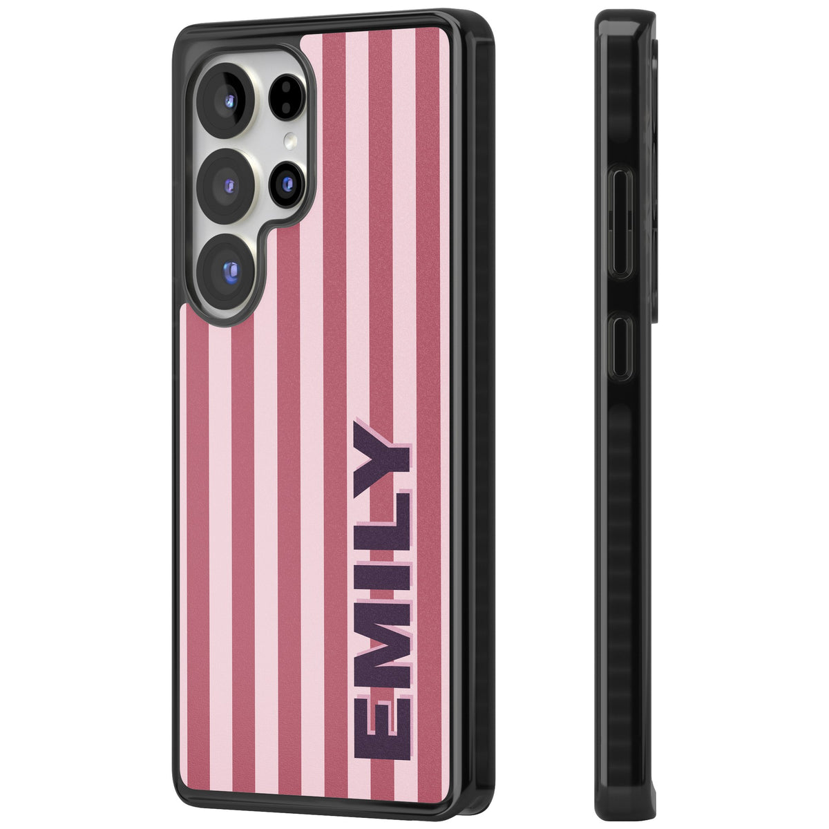 Personalised Victoria Stripe Samsung S25 Ultra / Samsung S26 Ultra Impact Black Phone Case side