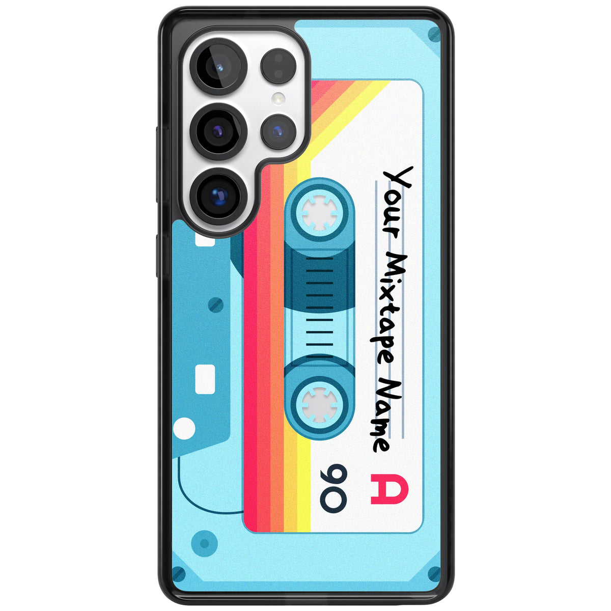 Personalised Retro Mixtape Sporty Samsung S25 Ultra / Samsung S26 Ultra Impact Black Phone Case front