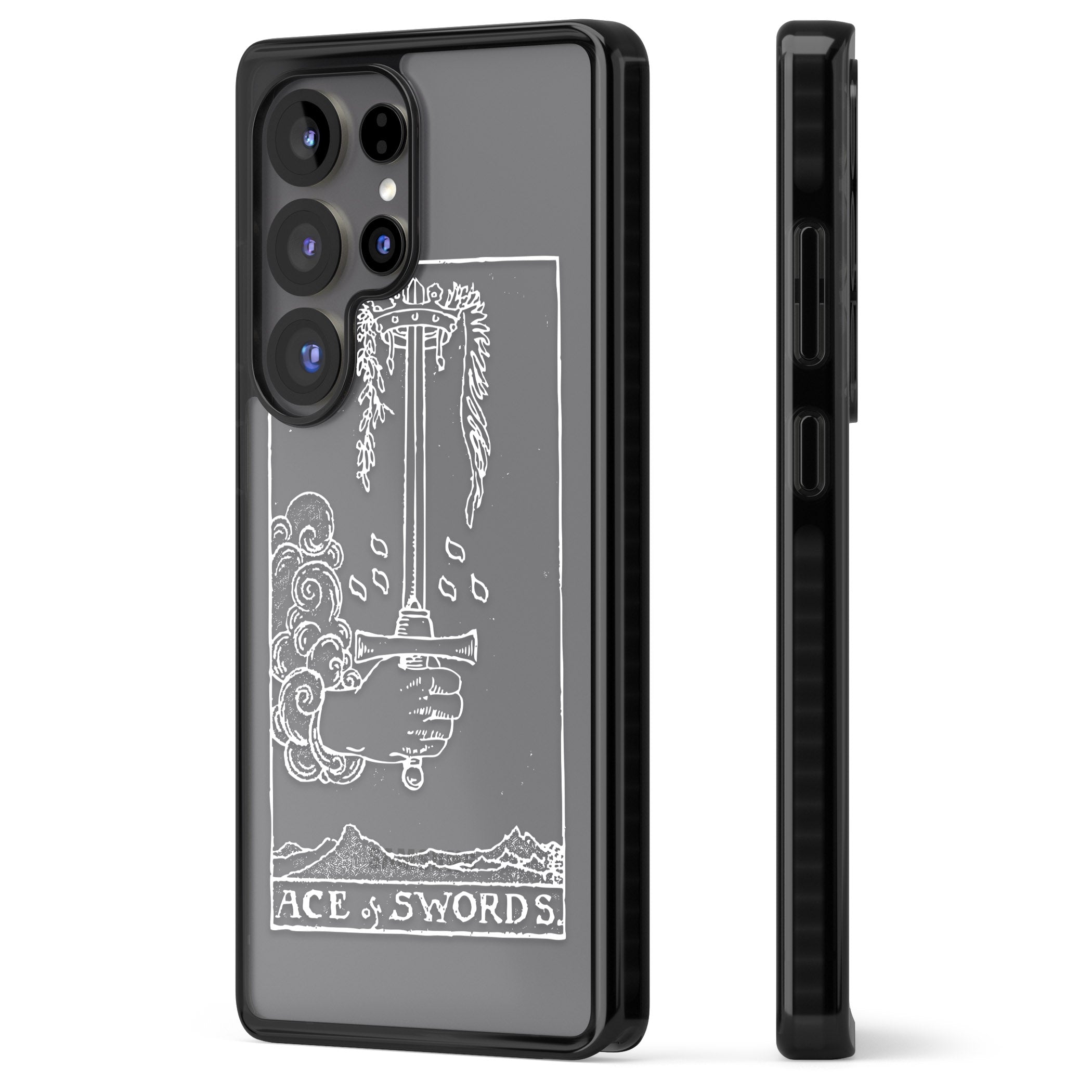 Personalised Ace Of Swords Tarot Card (White)