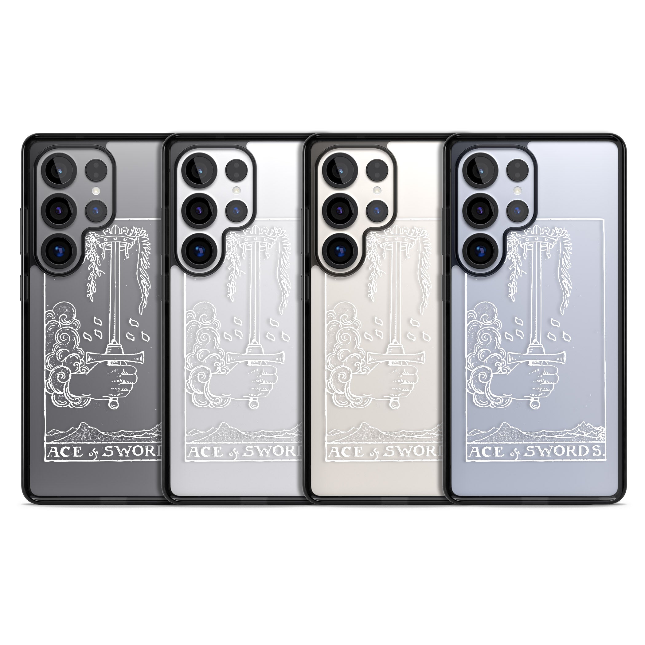 Personalised Ace Of Swords Tarot Card (White)