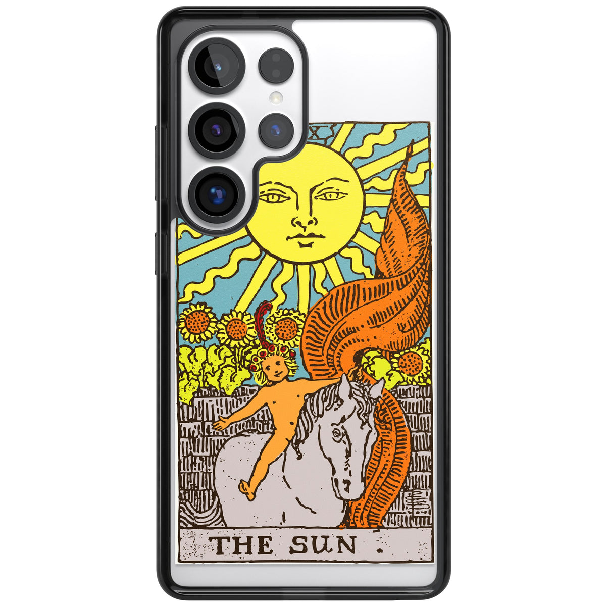 Personalised The Sun Tarot Card (Color) Samsung S25 Ultra / Samsung S26 Ultra Impact Black Phone Case front
