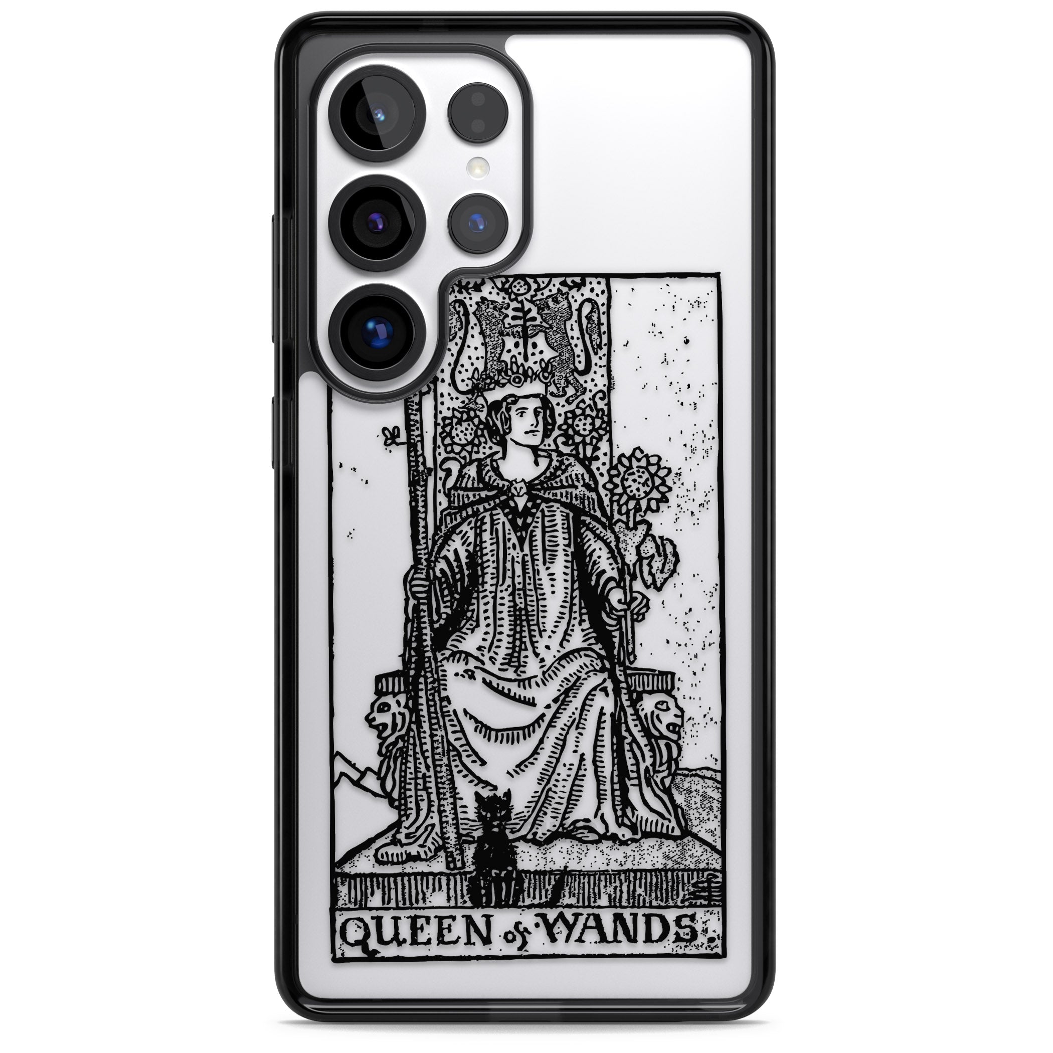 Personalised Queen Of Wands Tarot Card (Clear)