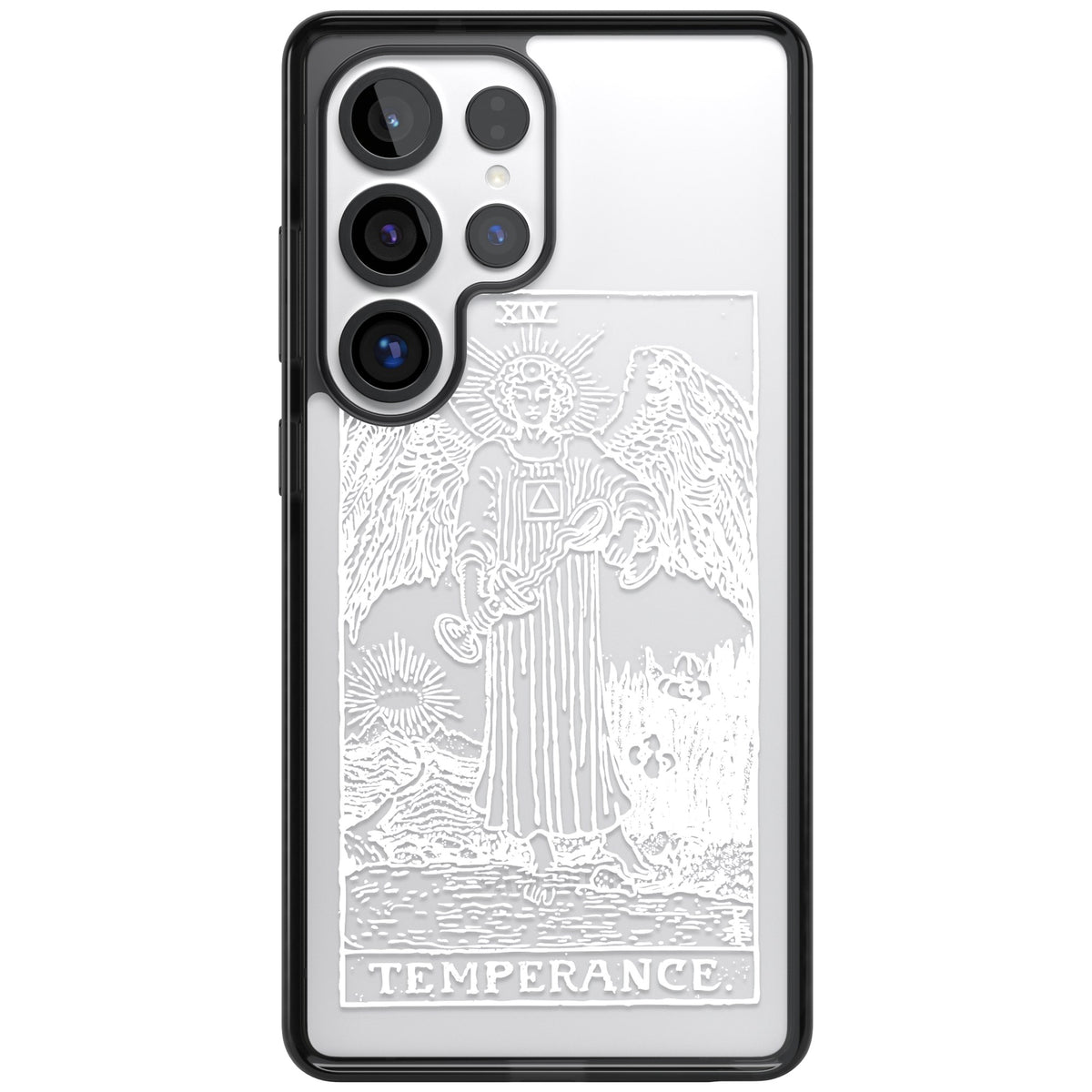 Personalised Temperance Tarot Card (White) Samsung S25 Ultra / Samsung S26 Ultra Impact Black Phone Case front