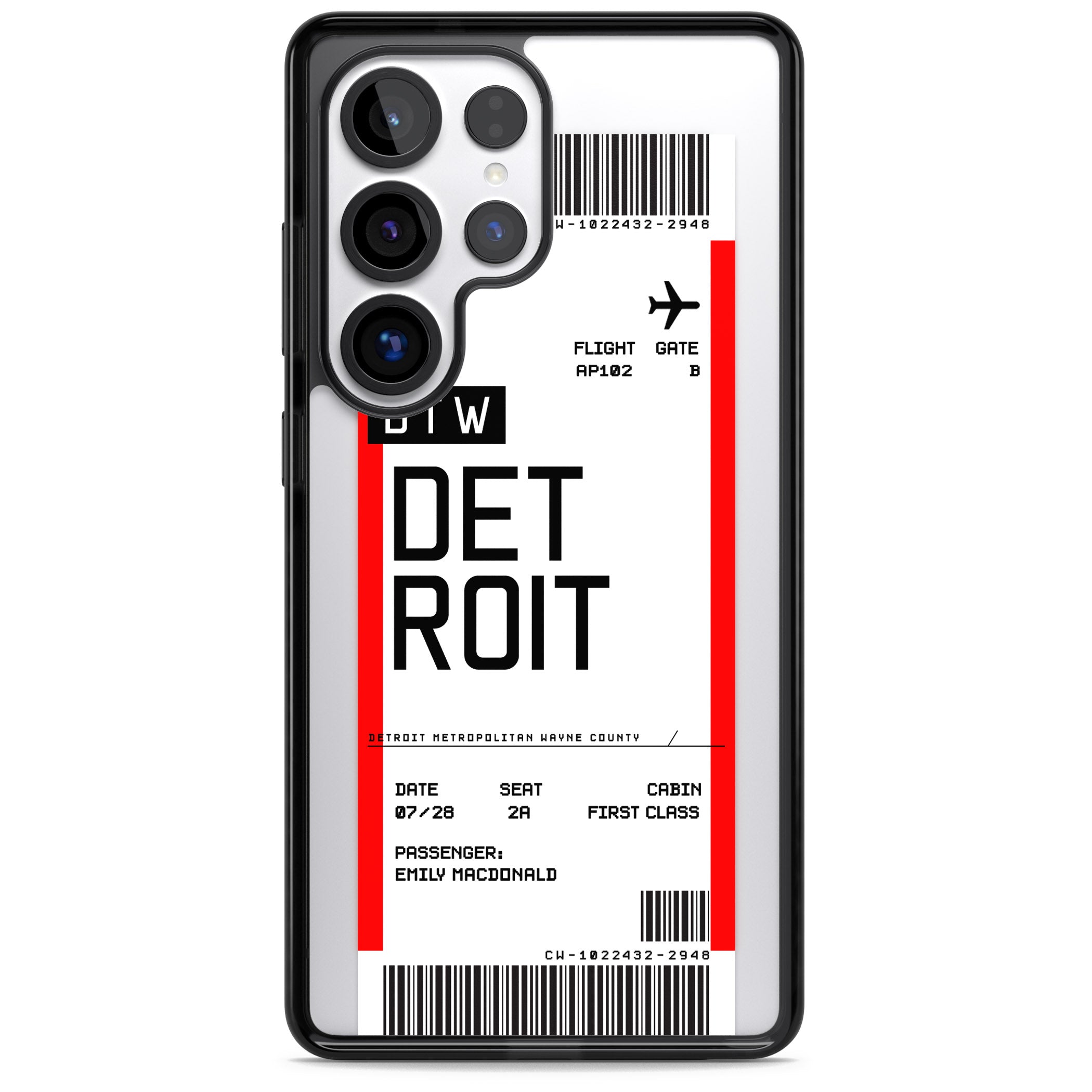 Personalised Detroit Boarding Pass