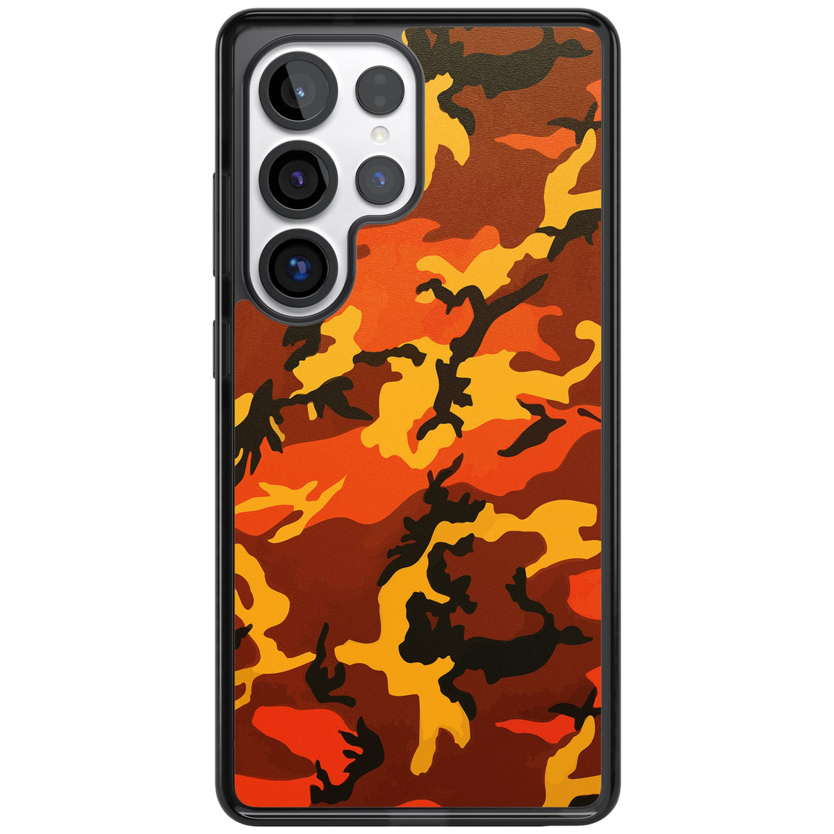 Orange Camo Samsung S25 Ultra / Samsung S26 Ultra Impact Black Phone Case front
