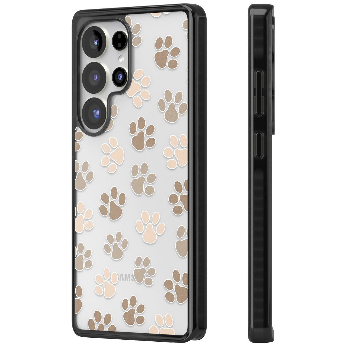 Paw Prints Samsung S25 Ultra / Samsung S26 Ultra Impact Black Phone Case side