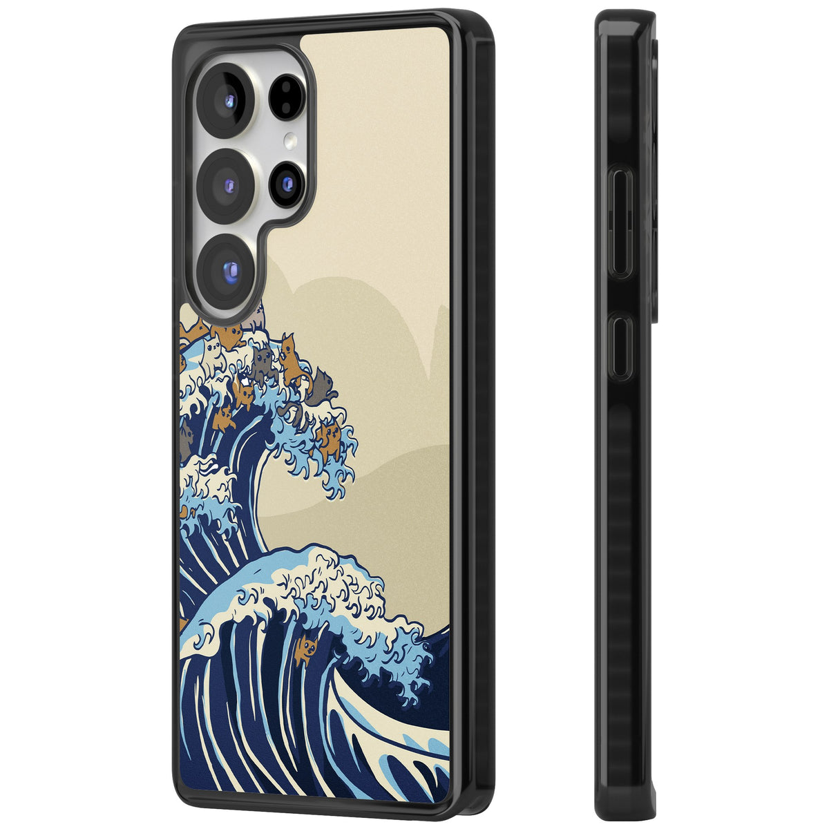 The Great Cat Wave Samsung S25 Ultra / Samsung S26 Ultra Impact Black Phone Case side