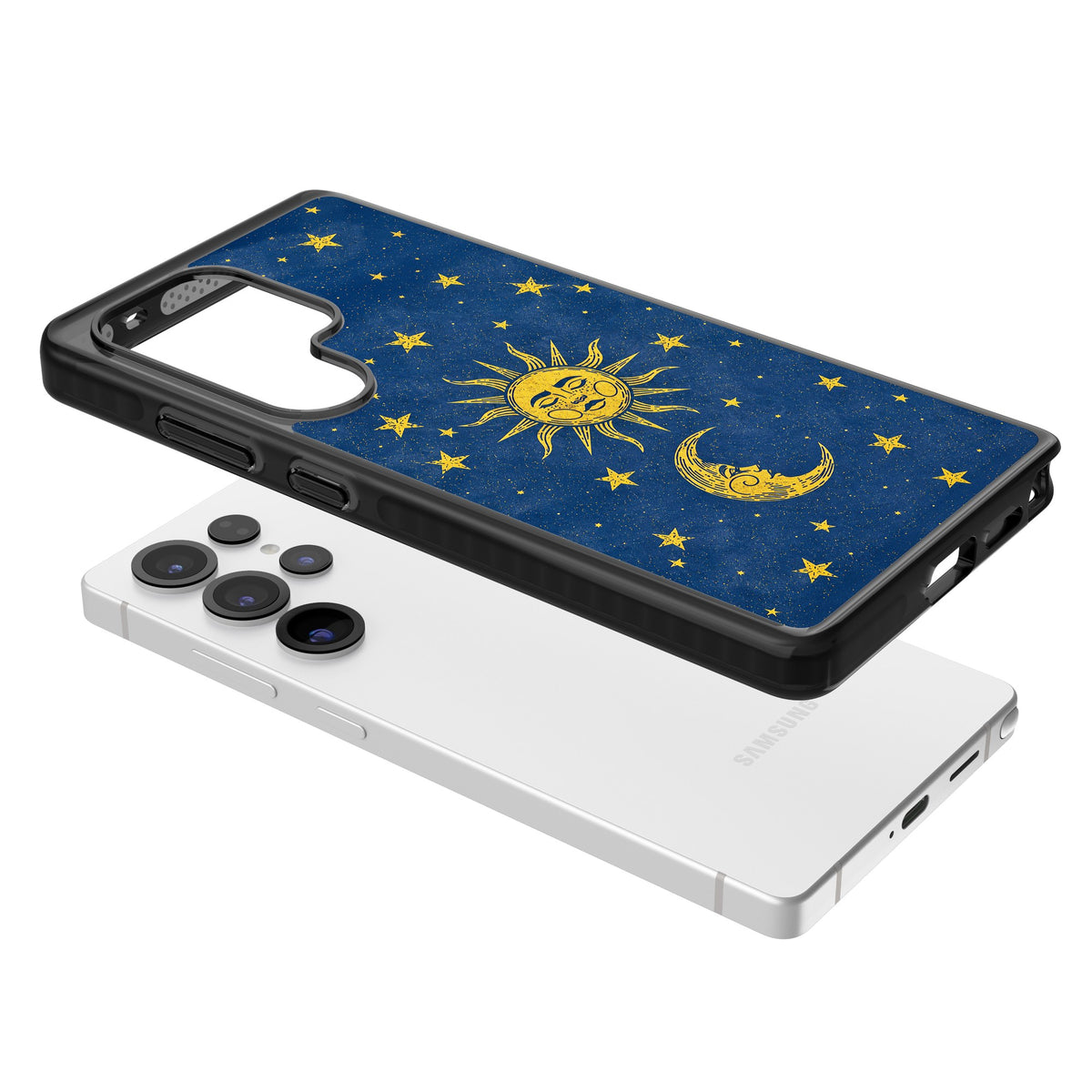 Sun & Moon Reverie Samsung S25 Ultra / Samsung S26 Ultra Impact Black Phone Case angled