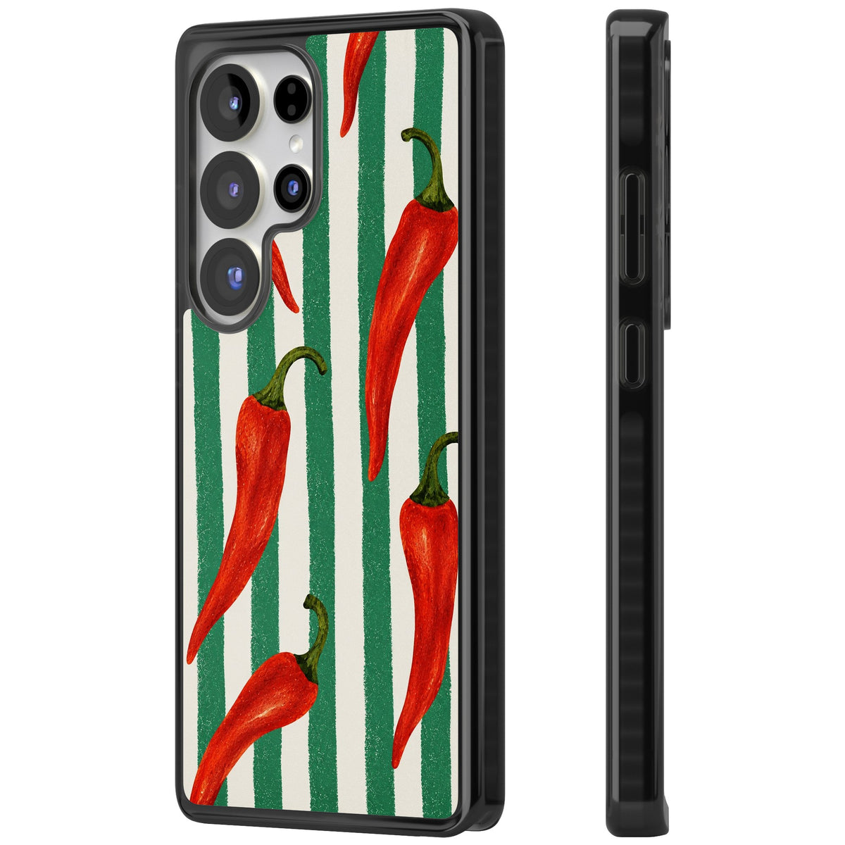 Striped Chillis Samsung S25 Ultra / Samsung S26 Ultra Impact Black Phone Case side