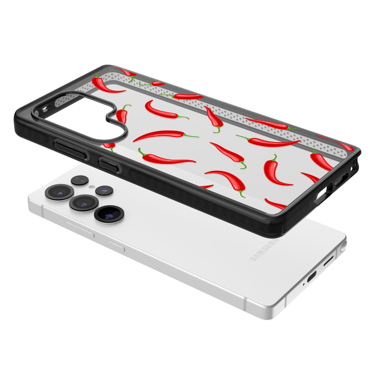 Chilli Heat Samsung S25 Ultra / Samsung S26 Ultra Impact Black Phone Case angled