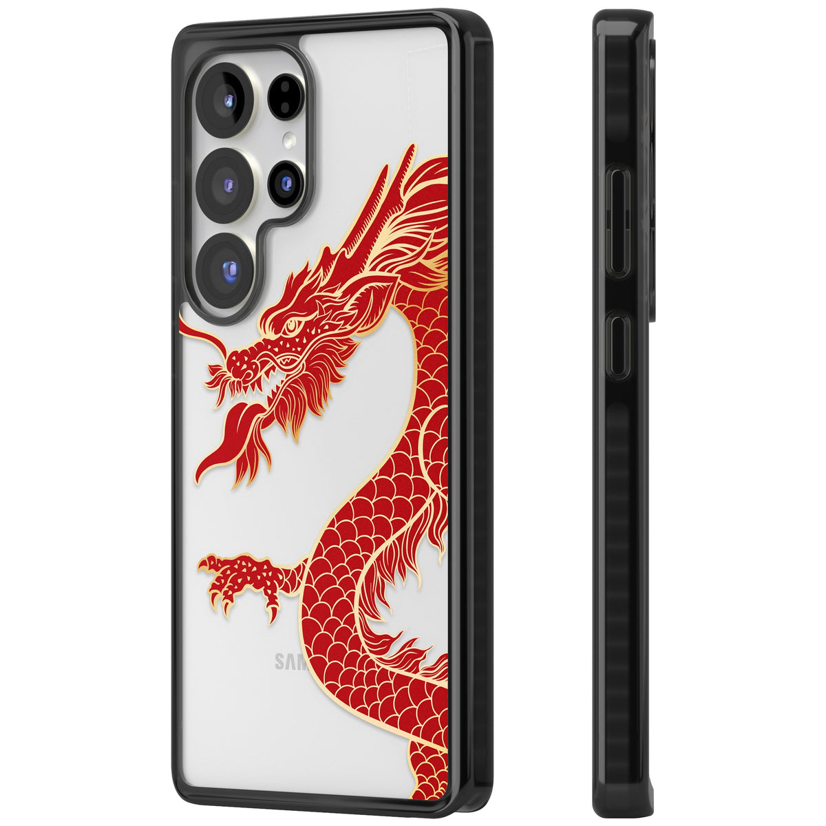 Red Dragon Samsung S25 Ultra / Samsung S26 Ultra Impact Black Phone Case side