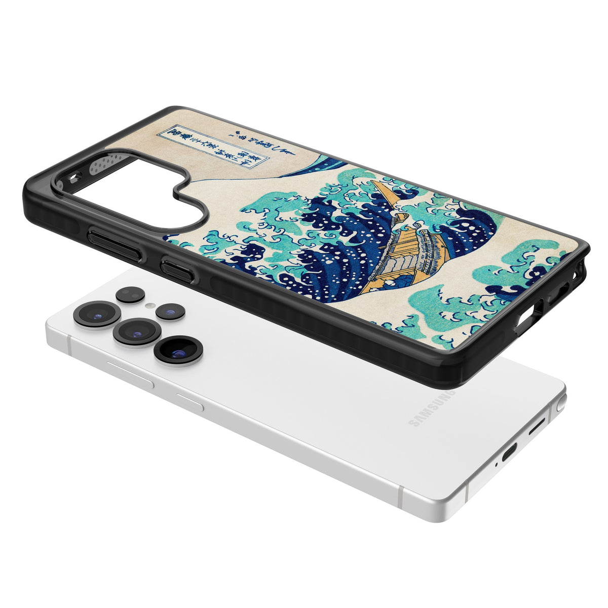 The Great Wave By Katsushika Hokusai Samsung S25 Ultra / Samsung S26 Ultra Impact Black Phone Case angled