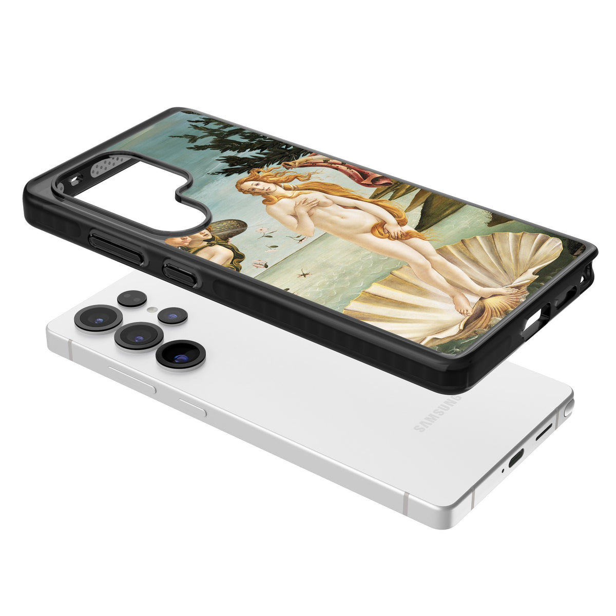 The Birth of Venus - Sandro Botticelli Samsung S25 Ultra / Samsung S26 Ultra Impact Black Phone Case angled