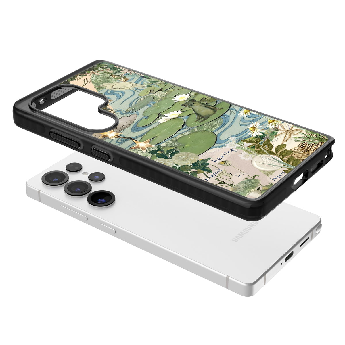 Lily Pad River Samsung S25 Ultra / Samsung S26 Ultra Impact Black Phone Case angled