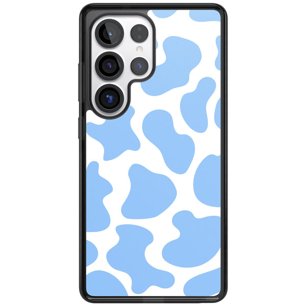 Blue And White Cow Print