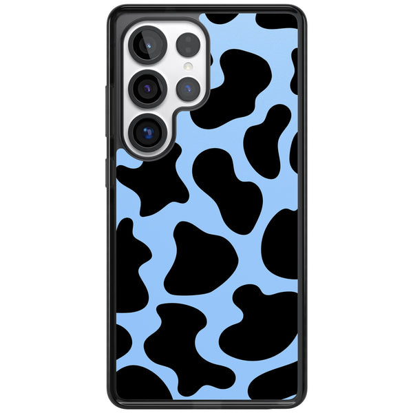Blue And Black Cow Print