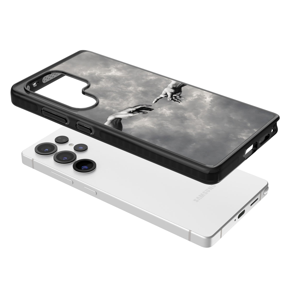 Creation Samsung S25 Ultra / Samsung S26 Ultra Impact Black Phone Case angled