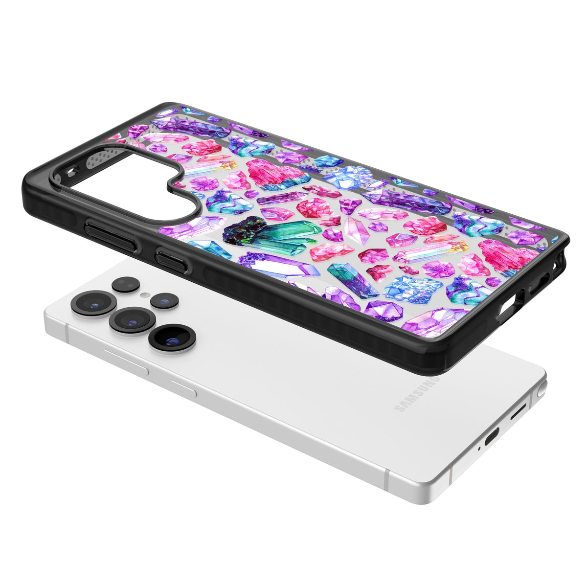 Rainbow Crystals Samsung S25 Ultra / Samsung S26 Ultra Impact Black Phone Case angled