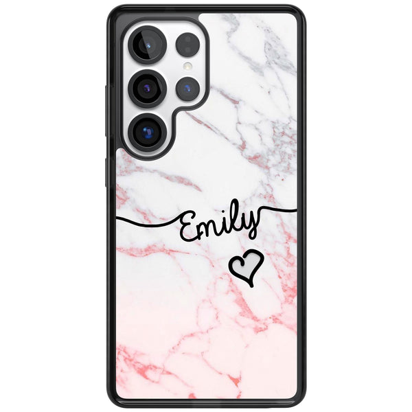 Personalised Pink Fade Marble Heart