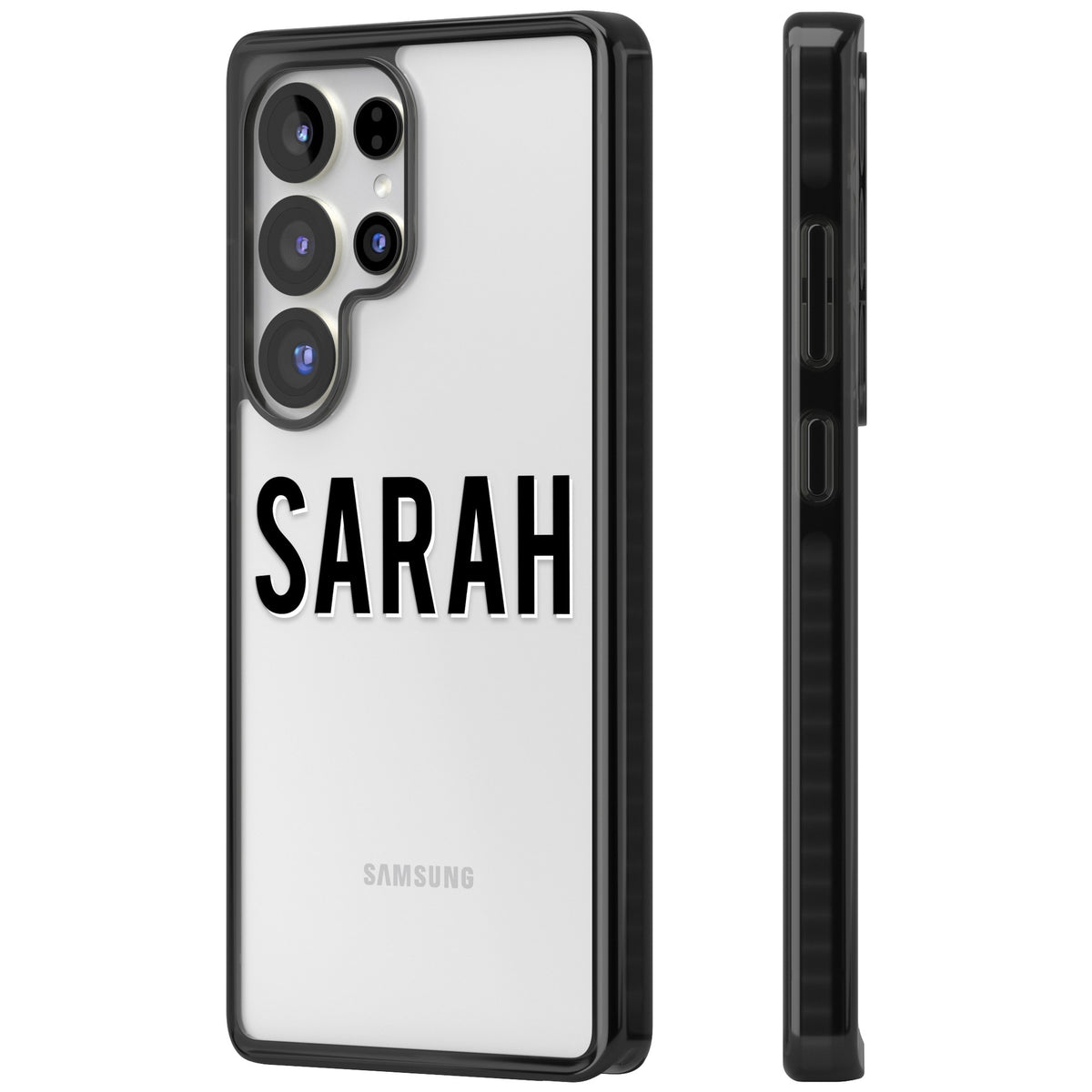 Personalised Name (Centre) Samsung S25 Ultra / Samsung S26 Ultra Impact Black Phone Case side