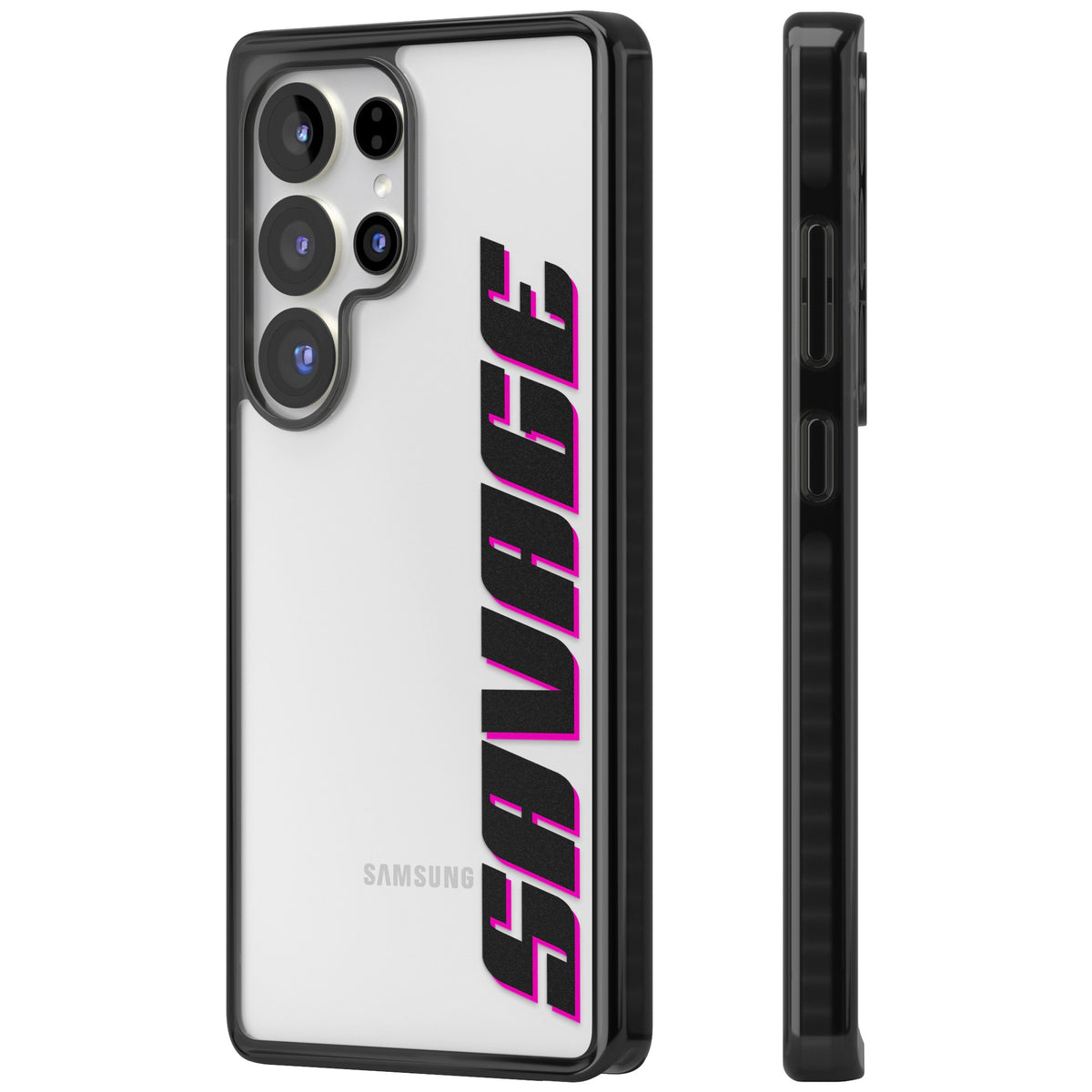Personalised Cool Vertical Name Samsung S25 Ultra / Samsung S26 Ultra Impact Black Phone Case side