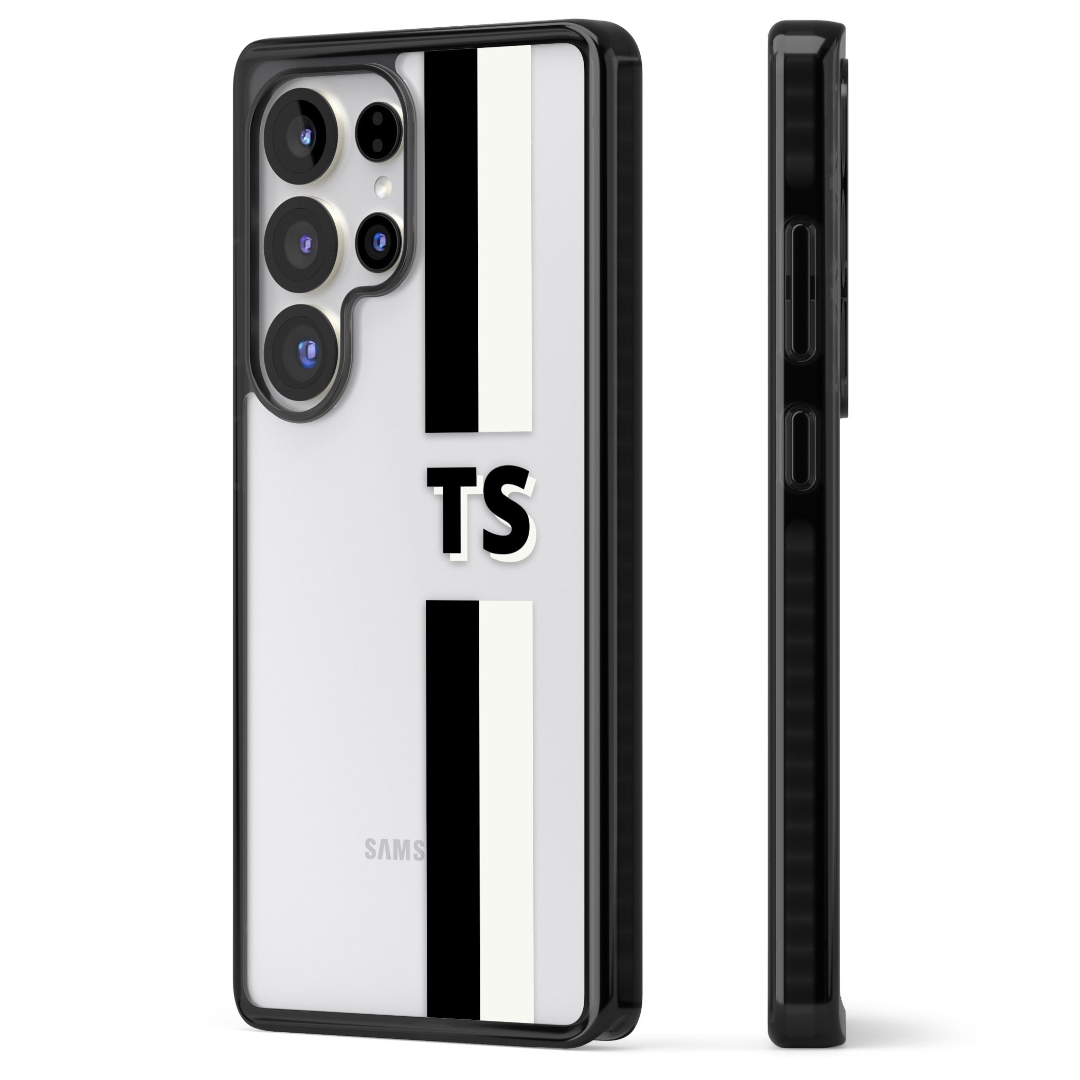 Personalised Black And White Stripe