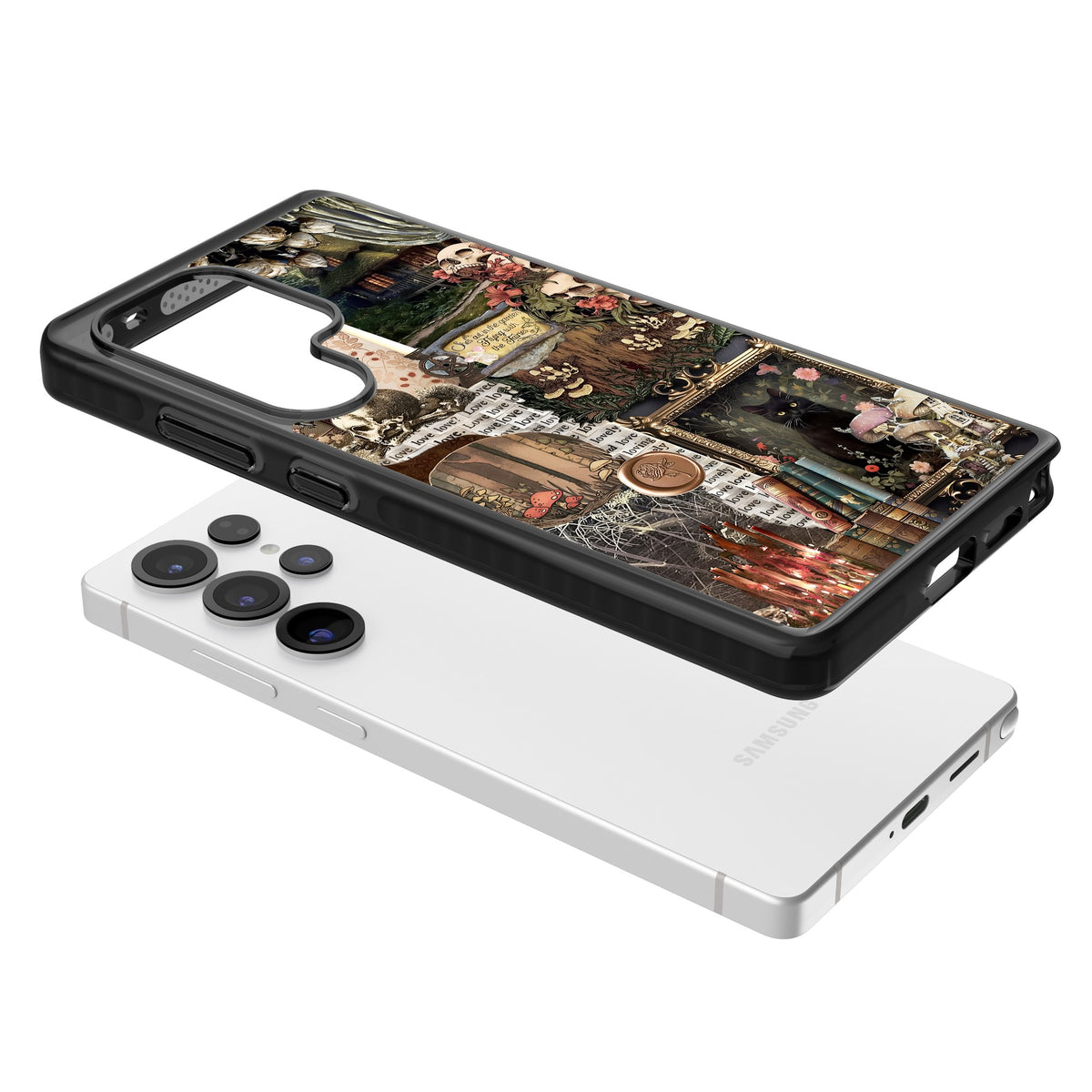Academia Collage Samsung S25 Ultra / Samsung S26 Ultra Impact Black Phone Case angled