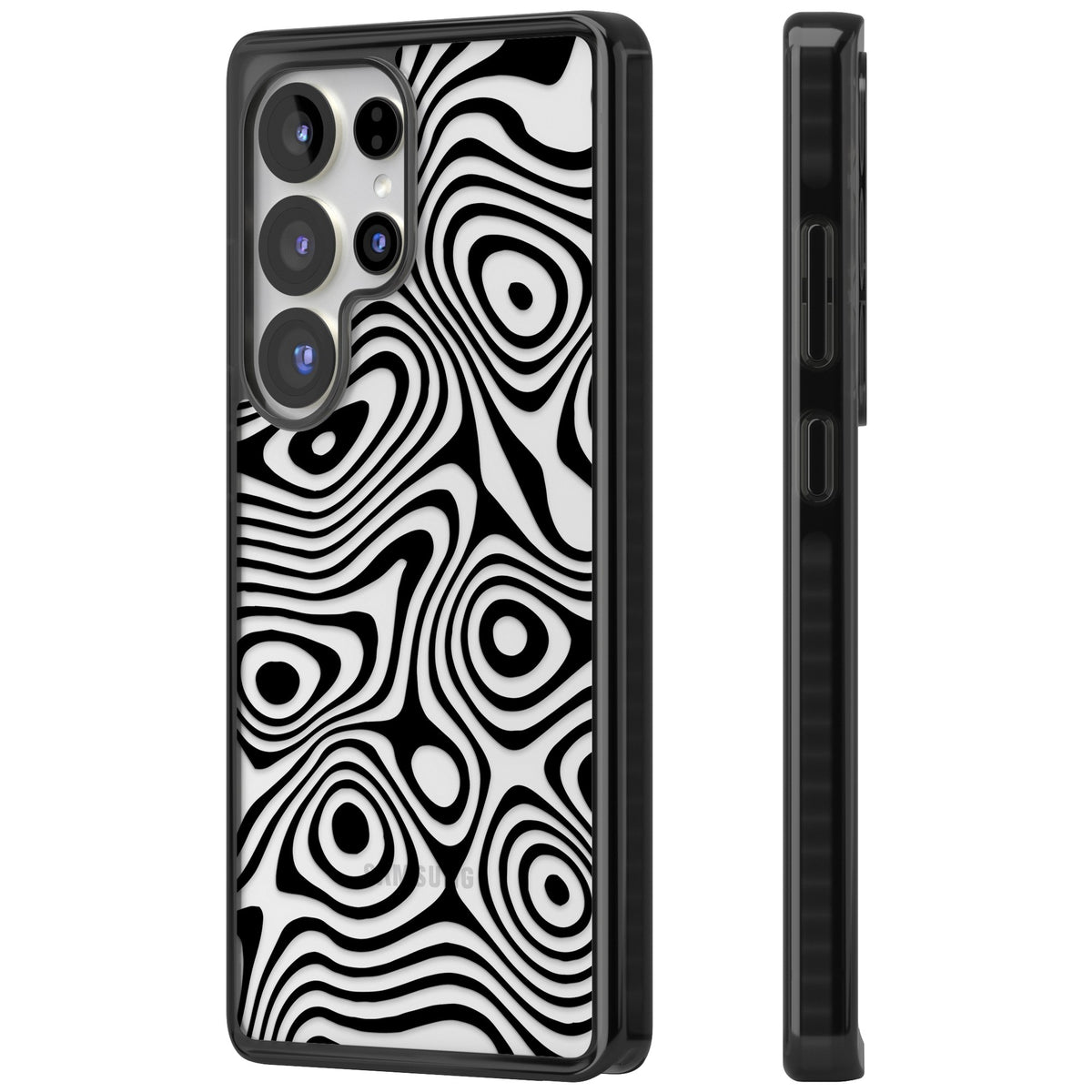 Dark Topographic Map Samsung S25 Ultra / Samsung S26 Ultra Impact Black Phone Case side