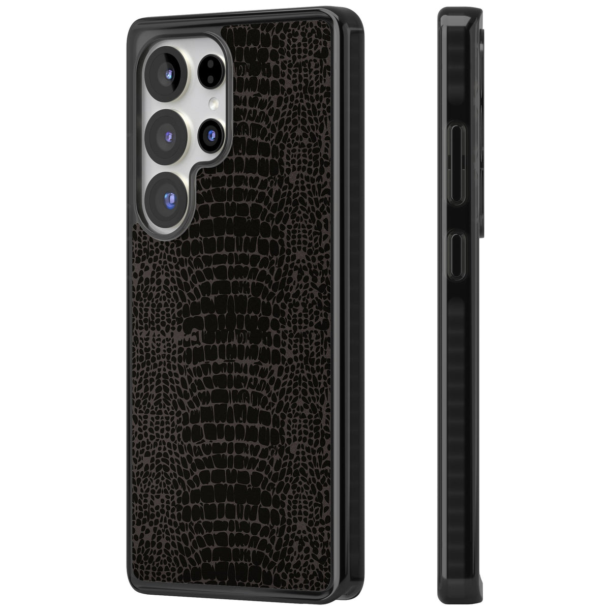 Dark Snake Skin Samsung S25 Ultra / Samsung S26 Ultra Impact Black Phone Case side