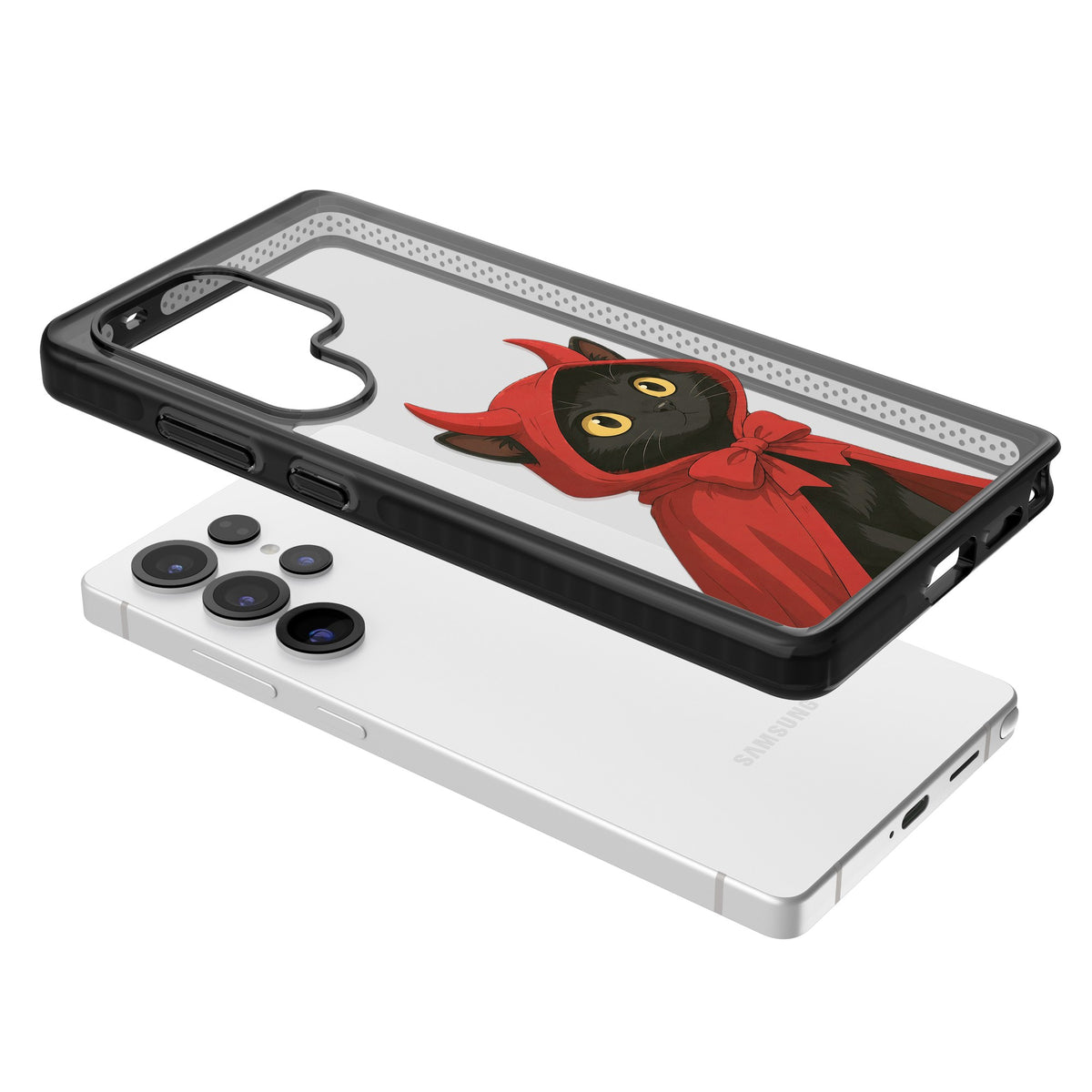 Little Devil Samsung S25 Ultra / Samsung S26 Ultra Impact Black Phone Case angled