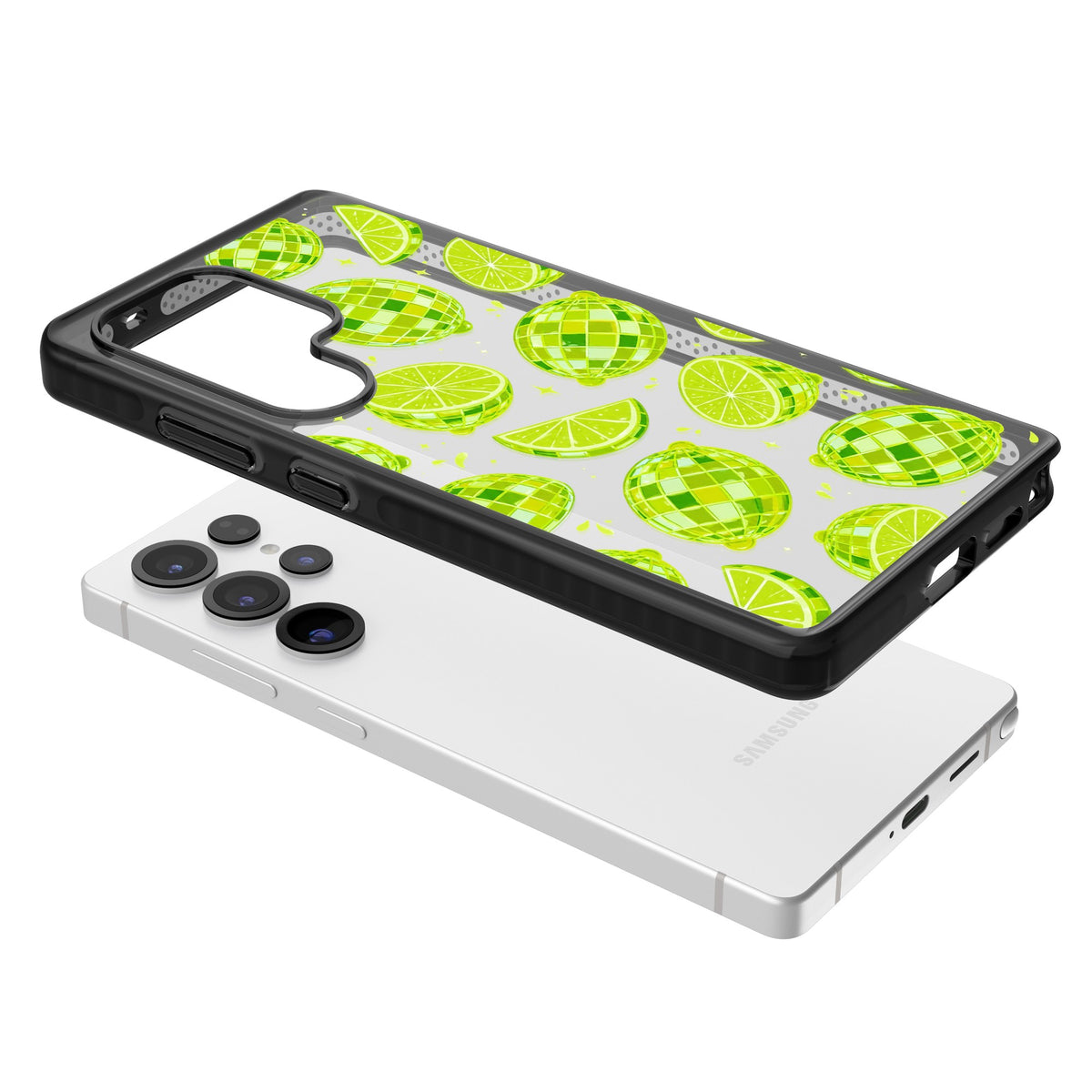 Disco Limes Samsung S25 Ultra / Samsung S26 Ultra Impact Black Phone Case angled
