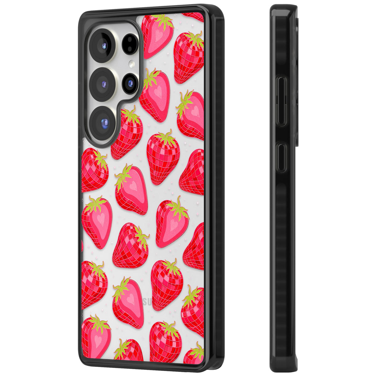 Disco Strawberry Samsung S25 Ultra / Samsung S26 Ultra Impact Black Phone Case side
