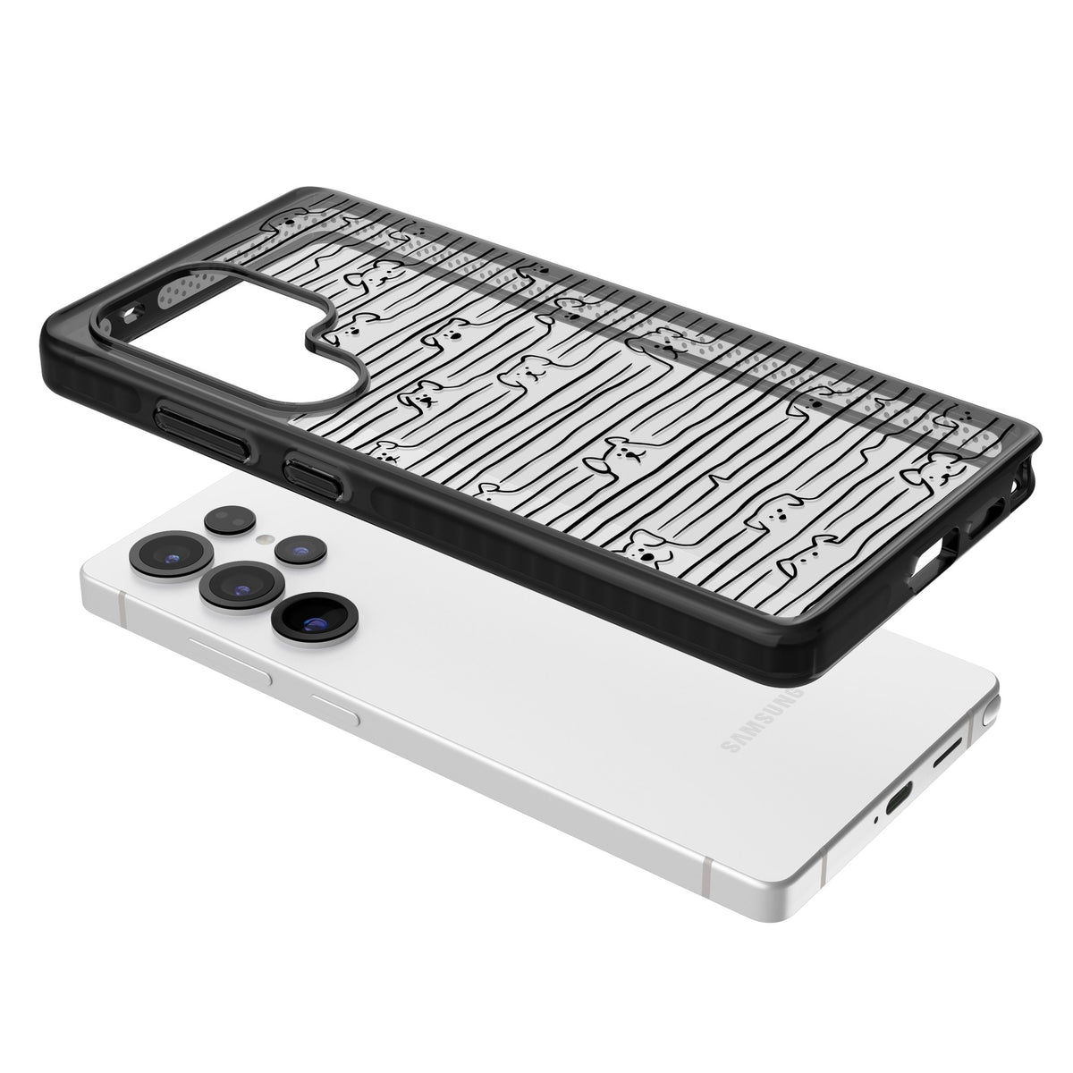 Dog Lines Samsung S25 Ultra / Samsung S26 Ultra Impact Black Phone Case angled