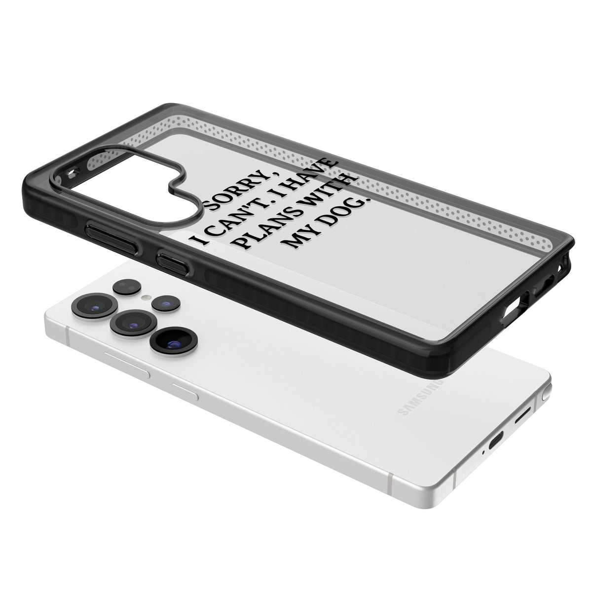 I Have Plans With My Dog Samsung S25 Ultra / Samsung S26 Ultra Impact Black Phone Case angled