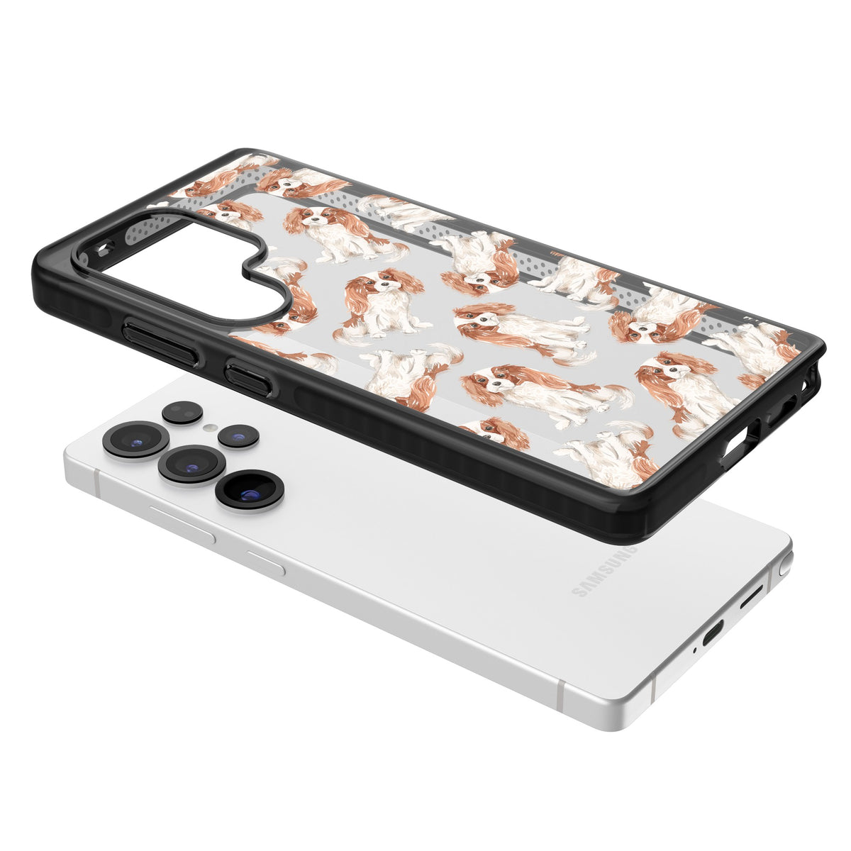 Cavalier King Charles Spaniel Samsung S25 Ultra / Samsung S26 Ultra Impact Black Phone Case angled