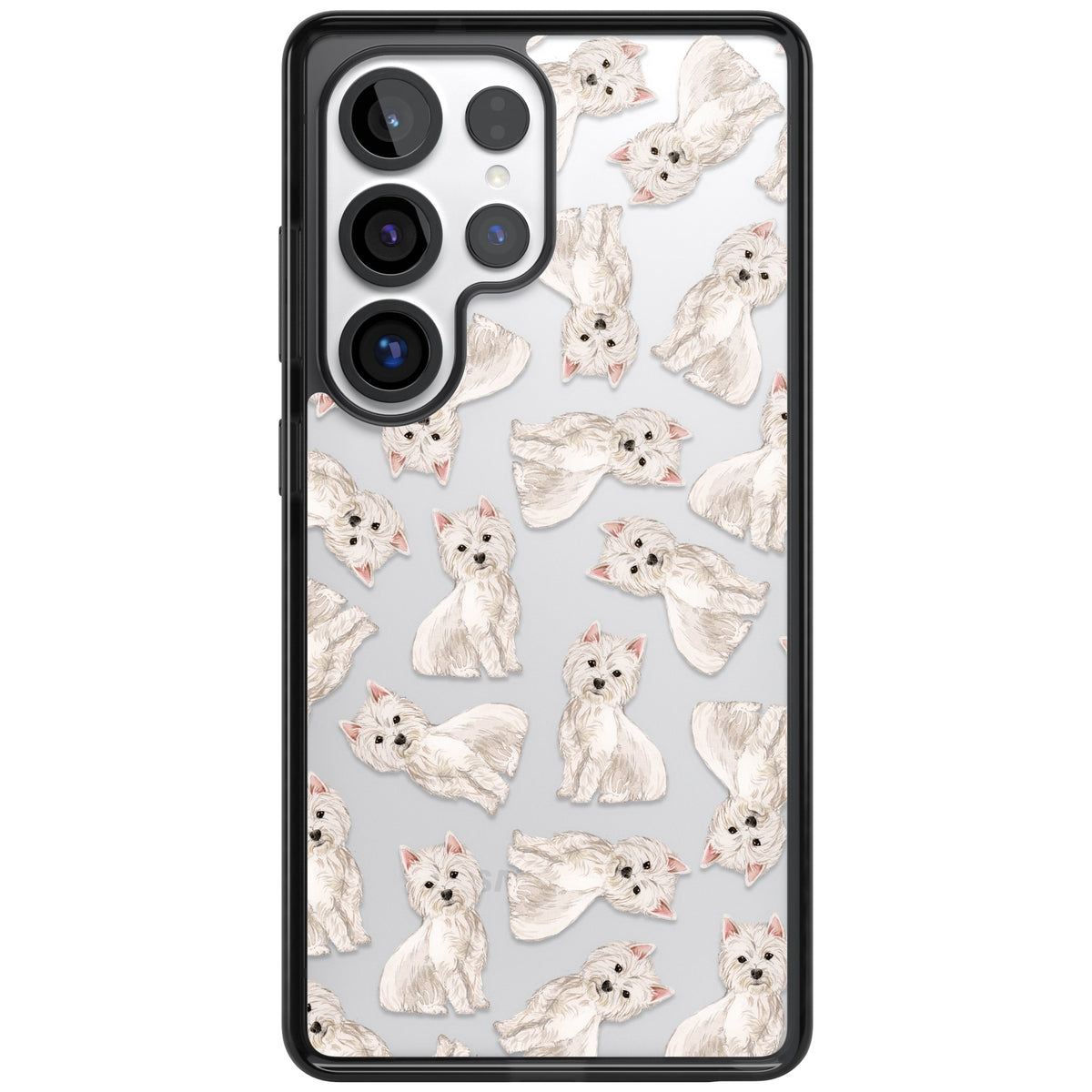Westie Dog Pattern Samsung S25 Ultra / Samsung S26 Ultra Impact Black Phone Case front