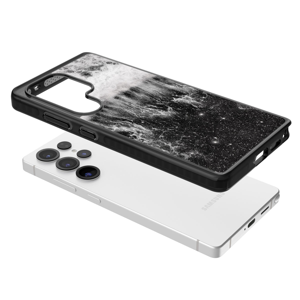 Deep Wave Samsung S25 Ultra / Samsung S26 Ultra Impact Black Phone Case angled