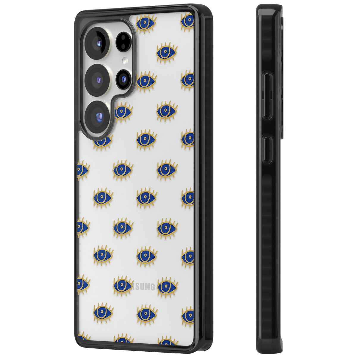 Psychedelic Eyes Pattern Classic Samsung S25 Ultra / Samsung S26 Ultra Impact Black Phone Case side