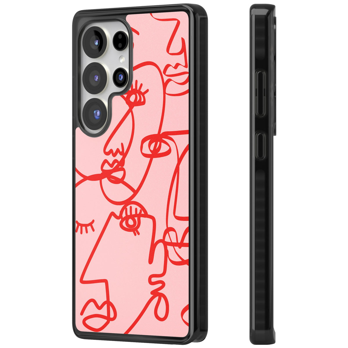 Red Line Art Samsung S25 Ultra / Samsung S26 Ultra Impact Black Phone Case side