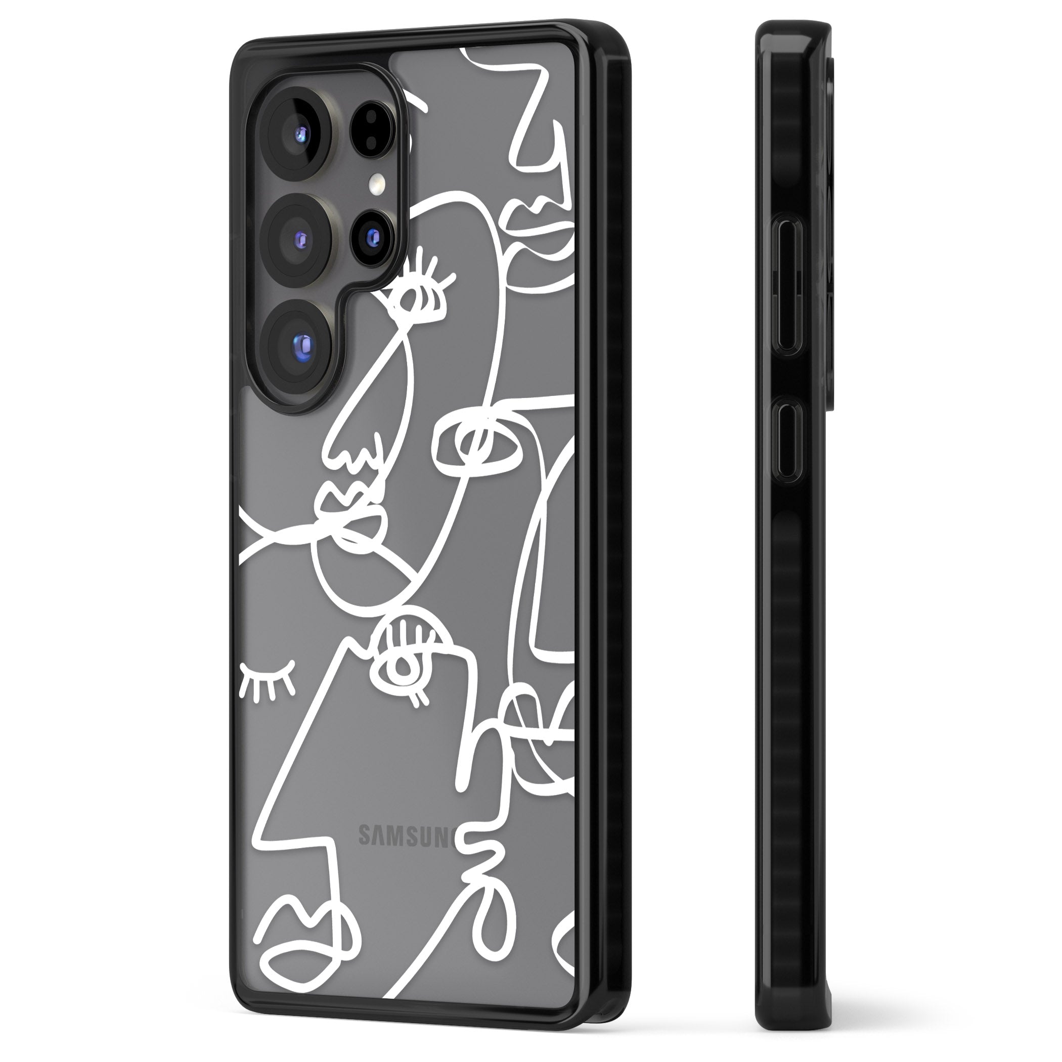 Abstract Line Art White Clear