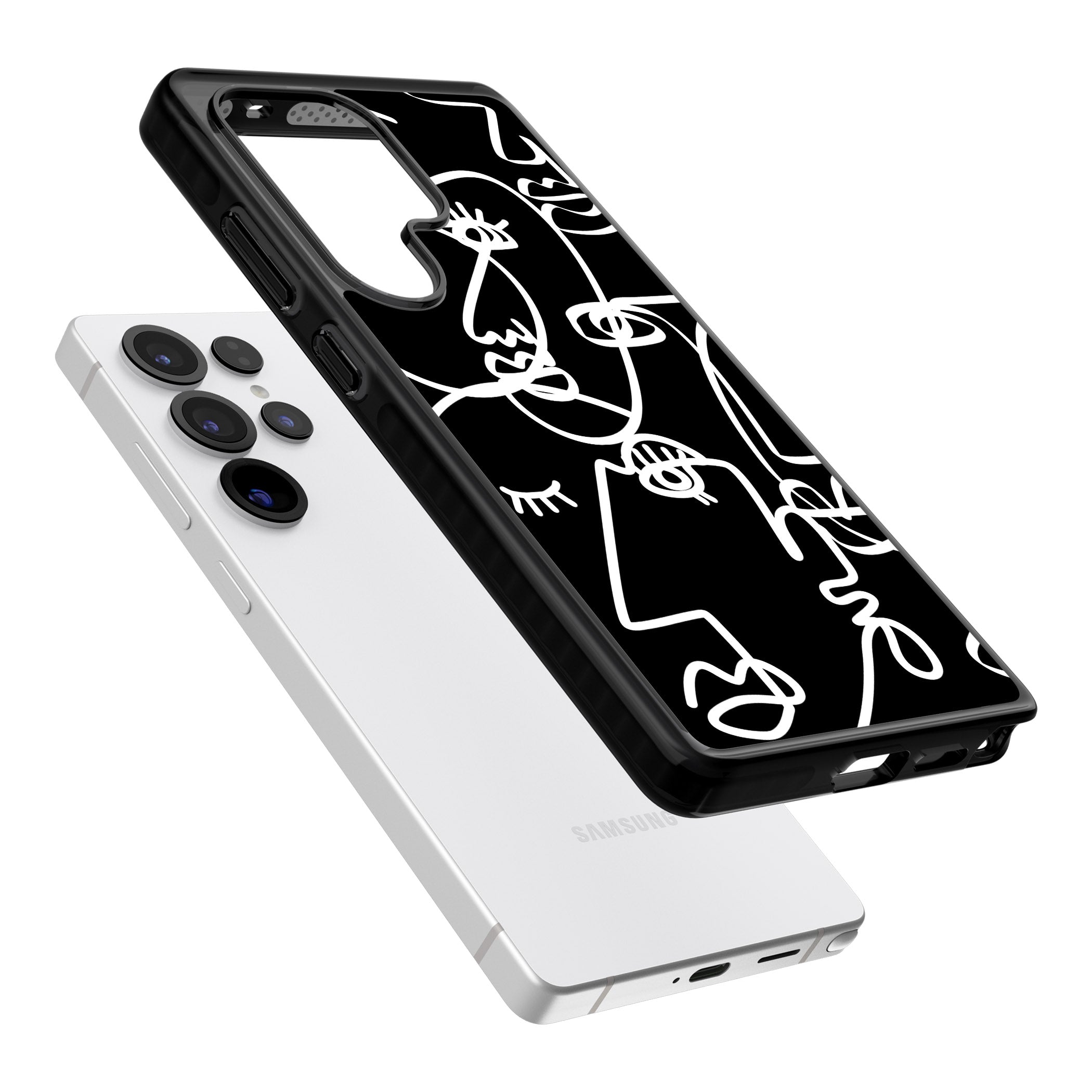 Abstract Line Art White Black