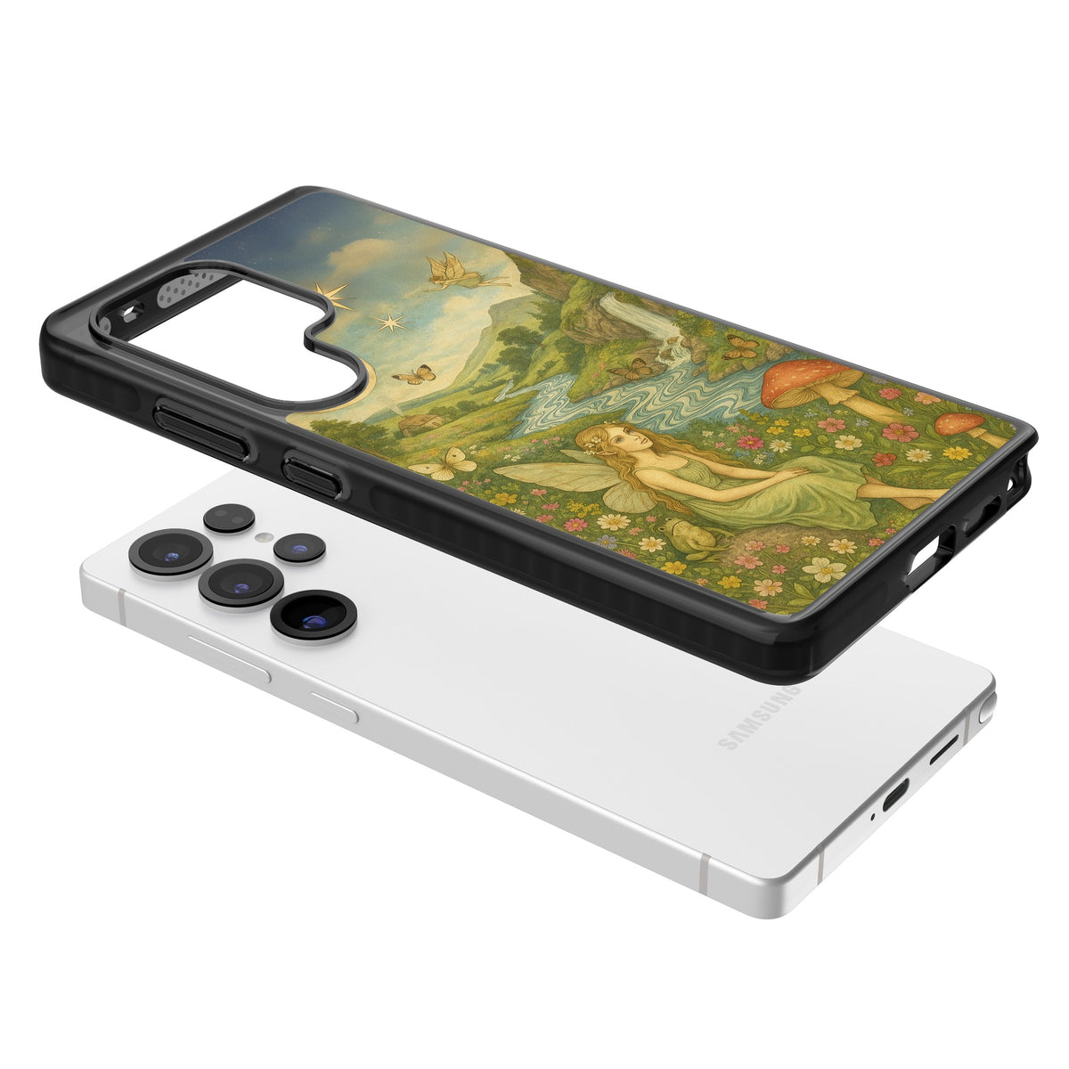 Nature Fairy Samsung S25 Ultra / Samsung S26 Ultra Impact Black Phone Case angled