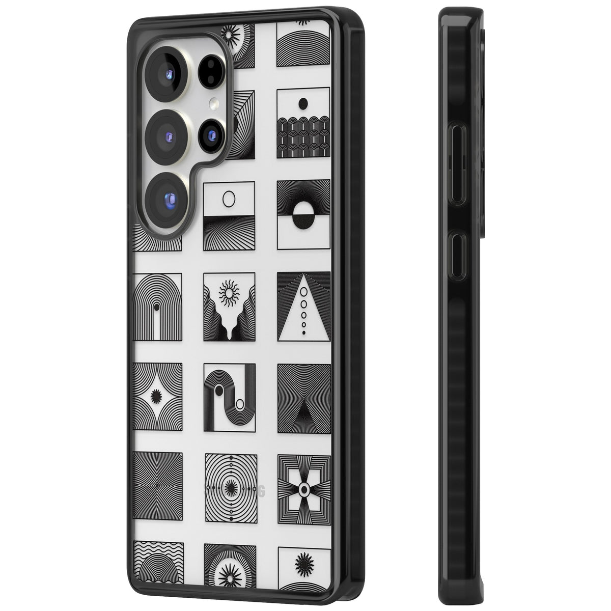 Abstract Geometric Samsung S25 Ultra / Samsung S26 Ultra Impact Black Phone Case side