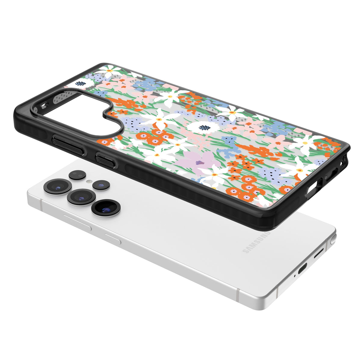 Floral Bouquet: Vibrant Blooms Samsung S25 Ultra / Samsung S26 Ultra Impact Black Phone Case angled