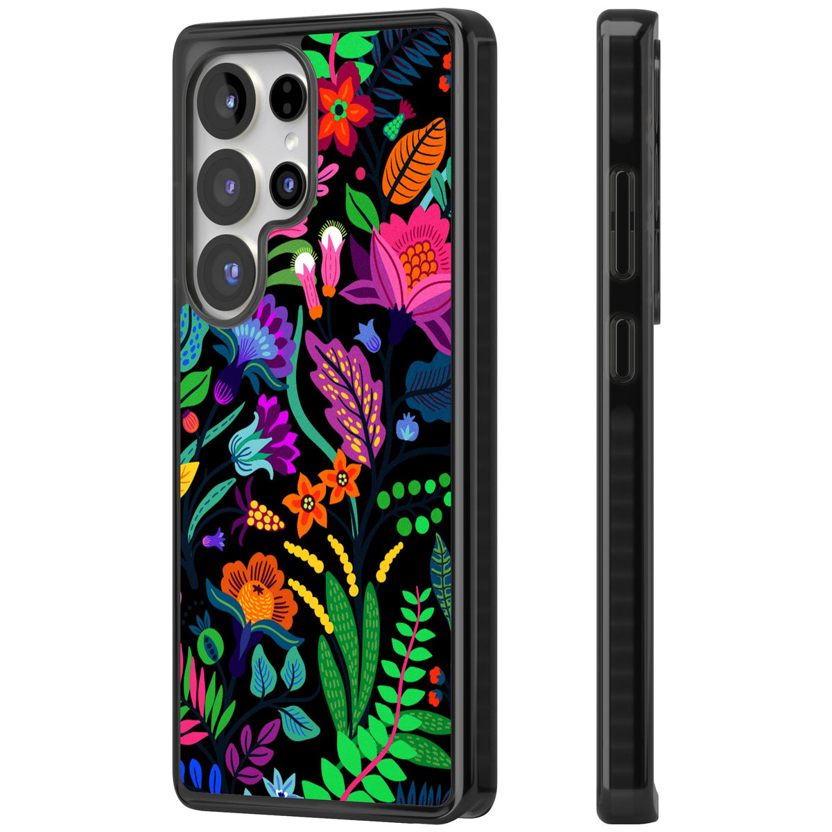 Floral Vibe (Black) Samsung S25 Ultra / Samsung S26 Ultra Impact Black Phone Case side