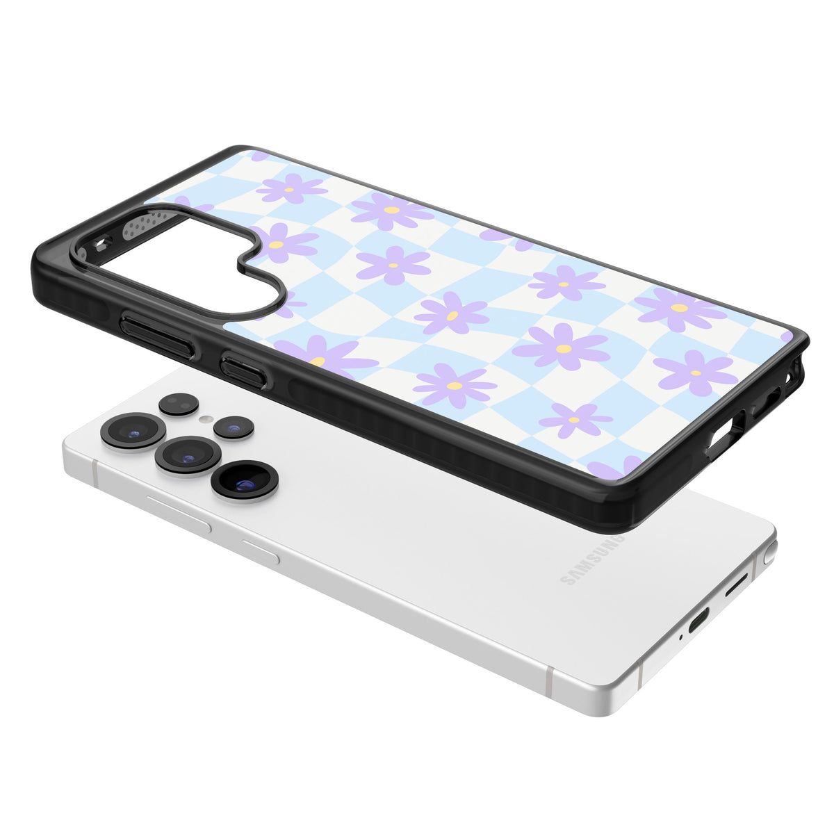Serene Skies & Flowers Samsung S25 Ultra / Samsung S26 Ultra Impact Black Phone Case angled